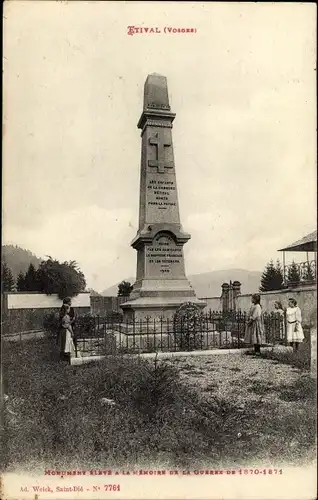 Ak Etival Vosges, Denkmal zur Erinnerung an den Krieg von 1870-1871