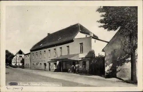 Ak Zöblitz Marienberg im Erzgebirge, Gasthof Goldene Sonne