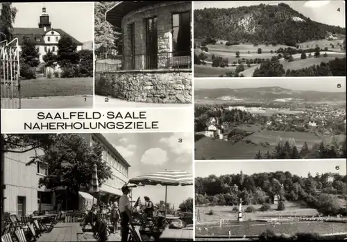 Ak Saalfeld an der Saale Thüringen, Feengrotten, Brunnentempel, Schwimmbad, Eingang zum Kulturpark