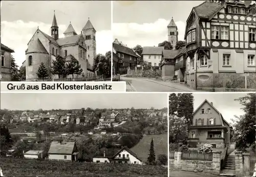 Ak Bad Klosterlausnitz in Thüringen, Klosterkirche, Fachwerkhaus, Panorama
