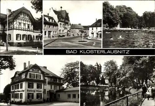 Ak Bad Klosterlausnitz in Thüringen, Sanatorium Friedrich Wolf, Markt, Bad, Kurhotel Köppe