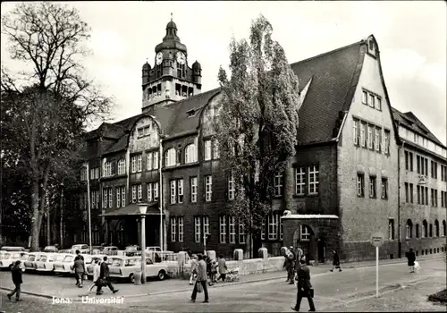 Ak Jena, Universität, Passanten, Trabant