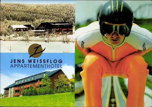 Ak Skispringer Jens Weißflog, Appartementhotel Oberwiesenthal