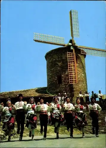 Ak Bulgarien, Stantschew Brjag, Restaurant Melnizata, Windmühle, Tänzer in Trachten