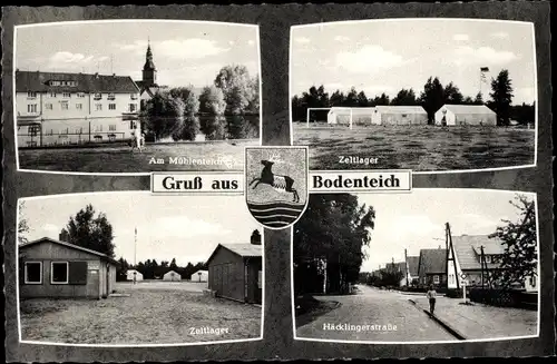 Ak Bad Bodenteich in der Lüneburger Heide, Am Mühlenteich, Zeltlager, Häcklingerstraße