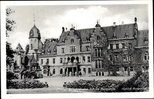 Ak Hasperde Bad Münder am Deister, Bundesbahn Schule, Schloss