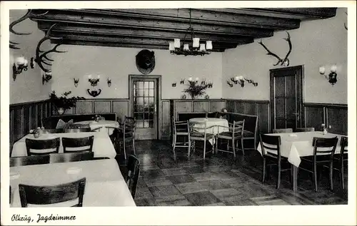 Ak Obernwöhren Stadthagen in Niedersachsen, Ölkrug am Bückeberg, Jagdzimmer