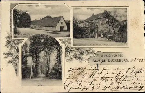 Ak Bückeburg im Kreis Schaumburg, Klus, Restaurant, Allee