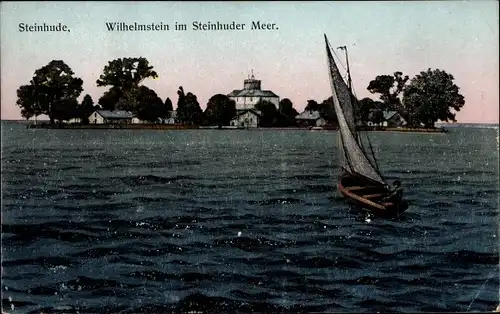 Ak Steinhude Wunstorf in Niedersachsen, Wilhelmstein im Steinhuder Meer, Segelboot