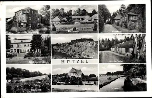 Ak Hützel Bispingen im Heidekreis, Pavillon, Kinderheim, Luhetal, Bahnhof, Mütterheim, Sachsenhaus