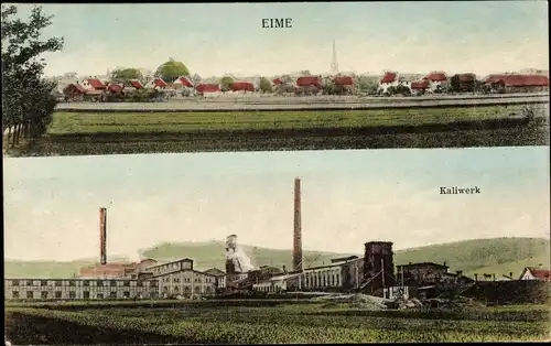 Ak Eime in Niedersachsen, Ortsansicht, Kaliwerk