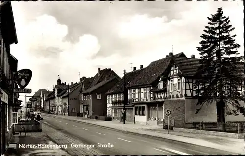 Ak Nörten Hardenberg Landkreis Northeim, Göttinger Straße, Fachwerk, Geschäft Elektro Wand, Café