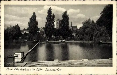 Ak Bad Klosterlausnitz, Blick aufs Becken vom Sommerbad