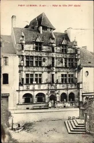Ak Paray le Monial Saône et Loire, Rathaus