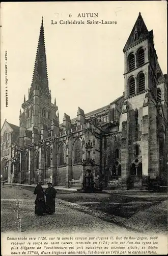 Ak Autun Saône-et-Loire, Die Kathedrale Sainte-Lazare