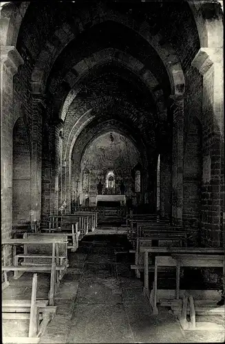 Ak Brancion Saône et Loire, Innenraum der Kapelle