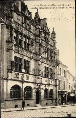 Ak Paray le Monial Saône et Loire, Rathaus, historisches Denkmal