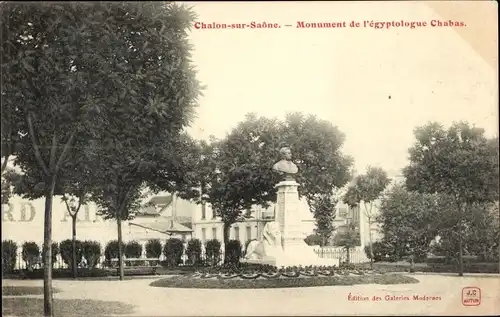 Ak Chalon sur Saône Saône et Loire, Denkmal des Ägyptologen Chabas