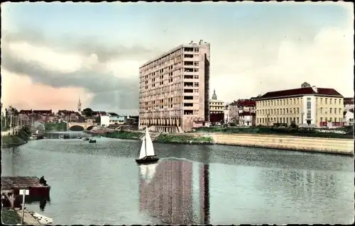 Ak Le Mans Sarthe, Teilansicht des Hafens