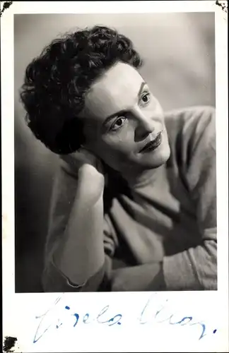 Foto Ak Schauspielerin Gisela May, Portrait, Autogramm Berlin 1954