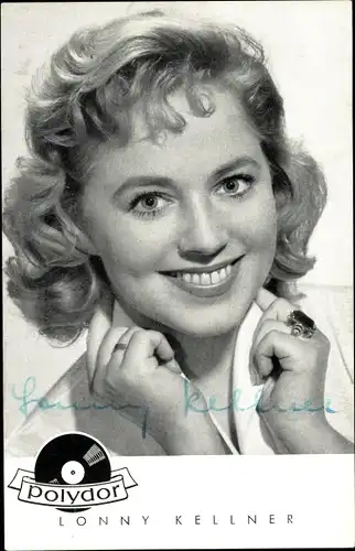 Ak Sängerin Lonny Kellner, Portrait, Autogramm, Polydor Schallplatten