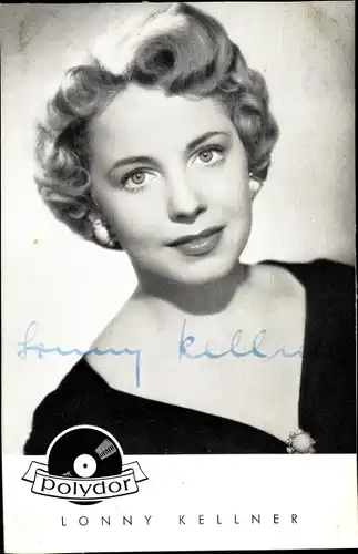 Ak Sängerin Lonny Kellner, Portrait, Autogramm, Polydor Schallplatten