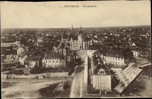 Ak Haguenau Hagenau Elsass Bas Rhin, Gesamtansicht