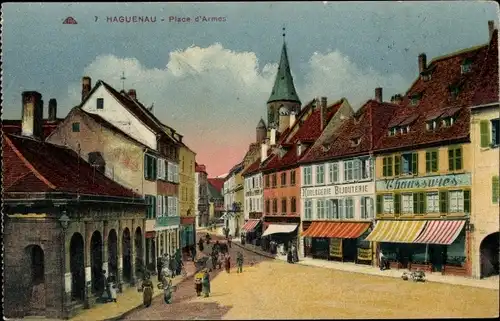 Ak Haguenau Haguenau im Elsass Bas Rhin, Place d&#39;Armes