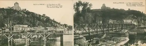 Ak Dun sur Meuse, Gesprengte Brücke, I. WK