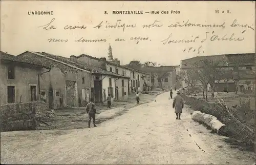 Ak Montzéville Lothringen Meuse, Rue des Pres