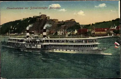Ak Ehrenbreitstein Koblenz am Rhein, Schnelldampfer Borussia