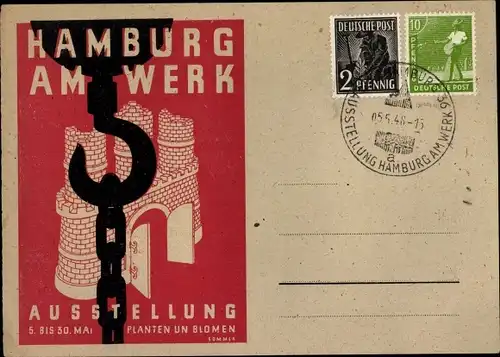 Künstler Ak Hamburg, Ausstellung Hamburg am Werk 1948