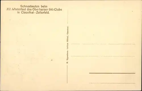 Ak Clausthal Zellerfeld im Oberharz, Schneebauten beim XV. Winterfest des Ski-Clubs, Max und Moritz