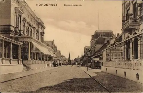 Ak Nordseebad Norderney Ostfriesland, Bismarckstraße