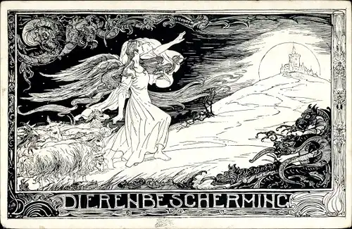 Jugendstil Ak Dierenbescherming