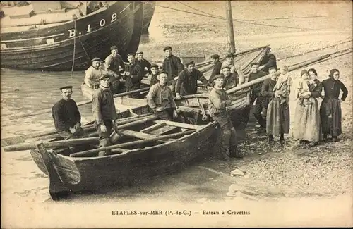 Ak Etaples sur Mer Pas de Calais, Krabbenkutter