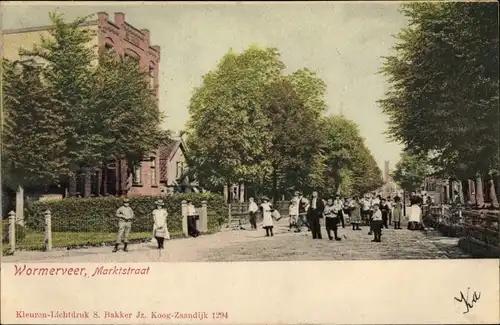 Ak Wormerveer Nordholland Niederlande, Marktstraat