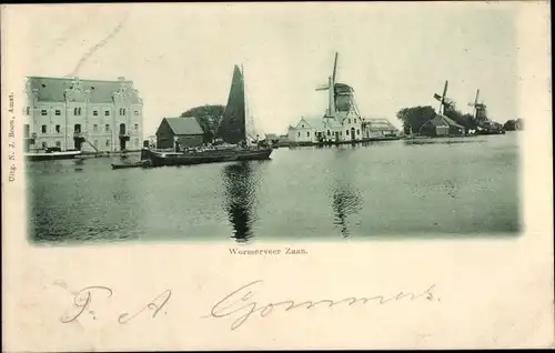 Ak Wormerveer Nordholland Niederlande, Zaan, Molen