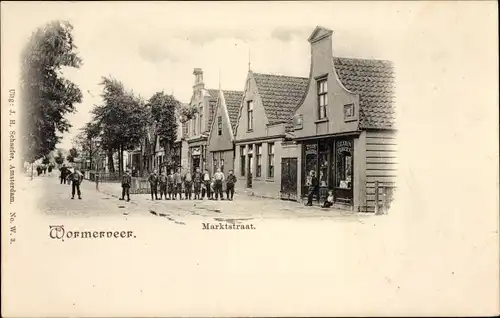 Ak Wormerveer Nordholland Niederlande, Marktstraat