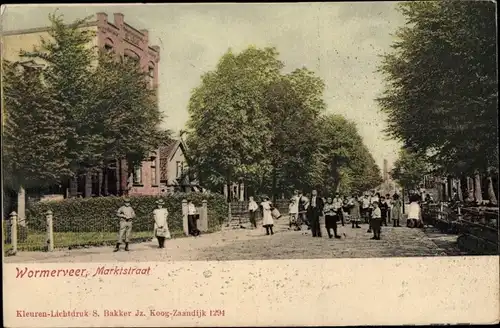 Ak Wormerveer Nordholland Niederlande, Marktstraat