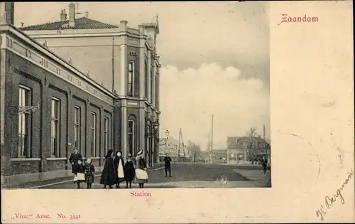 Ak Zaandam Zaanstad Nordholland, Station
