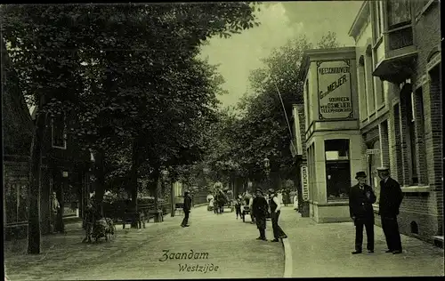 Ak Zaandam Zaanstad Nordholland, Westzijde, Vleeschhouwerij Gebr. Meijer
