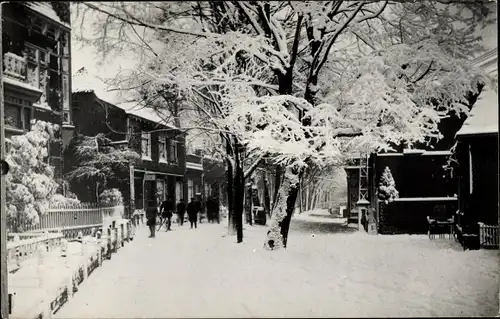 Ak Koog aan de Zaan Nordholland Niederlande, Straßenpartie im Winter