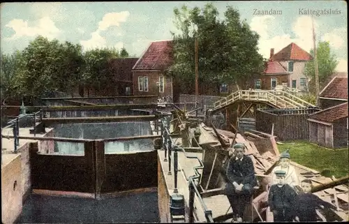 Ak Zaandam Zaanstad Nordholland, Kattegatsluis