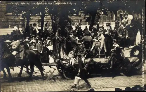 Studentika Ak Leipzig in Sachsen, Festzug 500. Jubiläum der Universität, Wagen, Jenenser Bierstaat