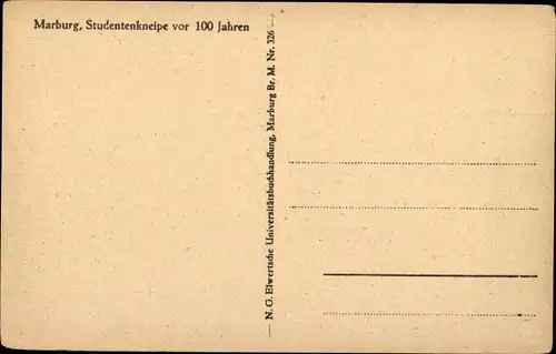Studentika Ak Marburg an der Lahn, Studentenkneipe vor 100 Jahren