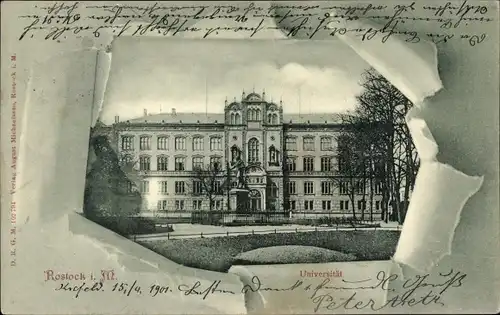 Passepartout Ak Rostock in Mecklenburg Vorpommern, Universität