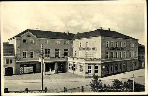 Ak Riesa an der Elbe Sachsen, Hotel Sächsischer Hof