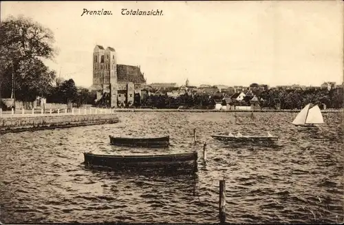 Ak Prenzlau in der Uckermark, Totalansicht der Ortschaft