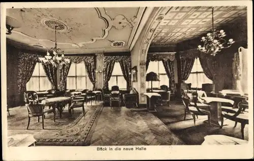 Ak Freiburg im Breisgau, Freiburger Hof, neue Halle, Innenansicht